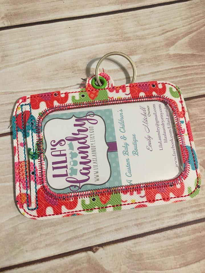 Horizontal Blank ID Holder - Digital Embroidery Design