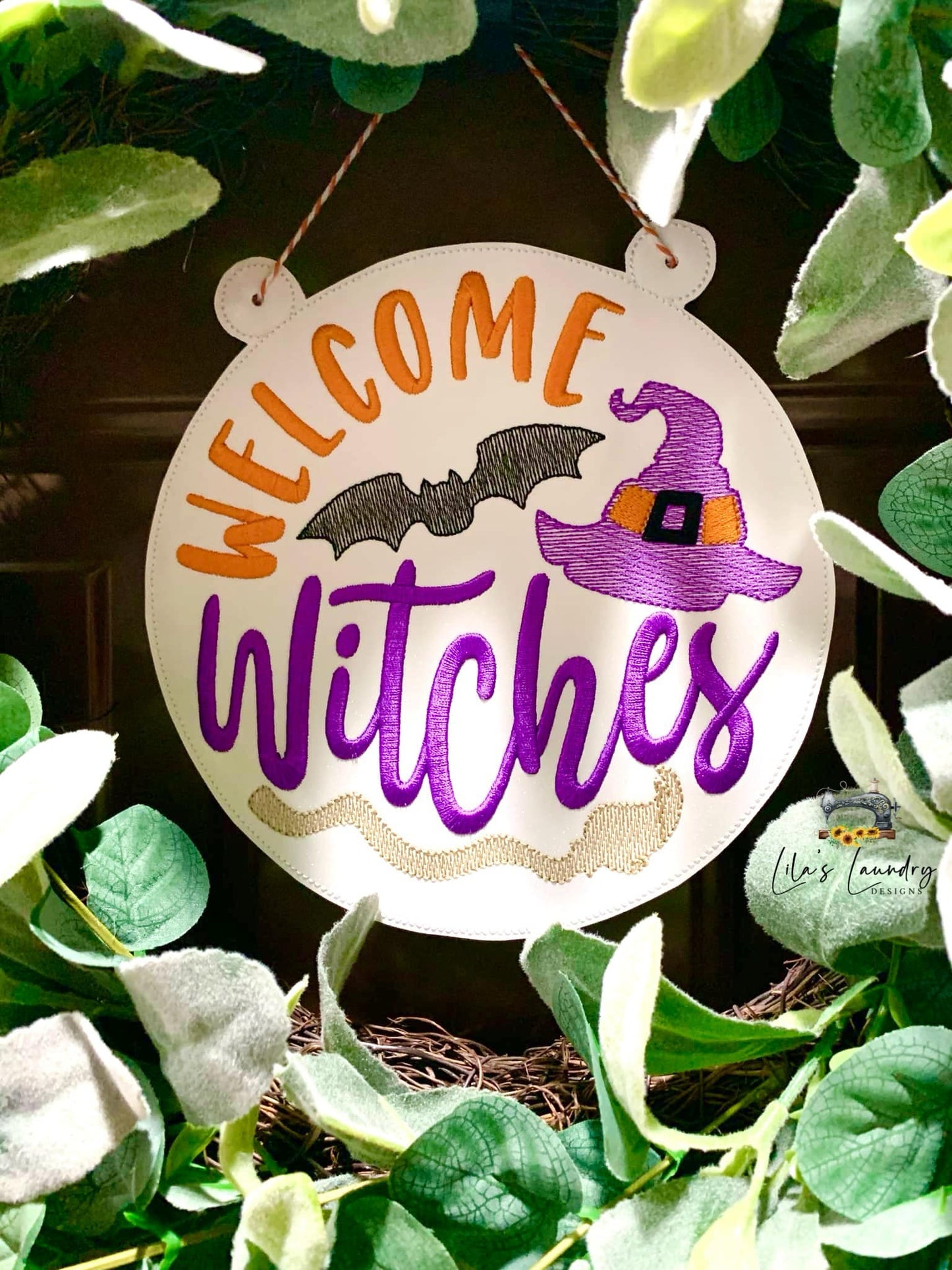 Welcome Witches Door Sign - 3 Sizes - Digital Embroidery Design