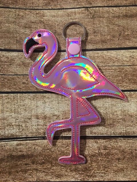 Flamingo Bag Tag 5x7 Only - Digital Embroidery Design