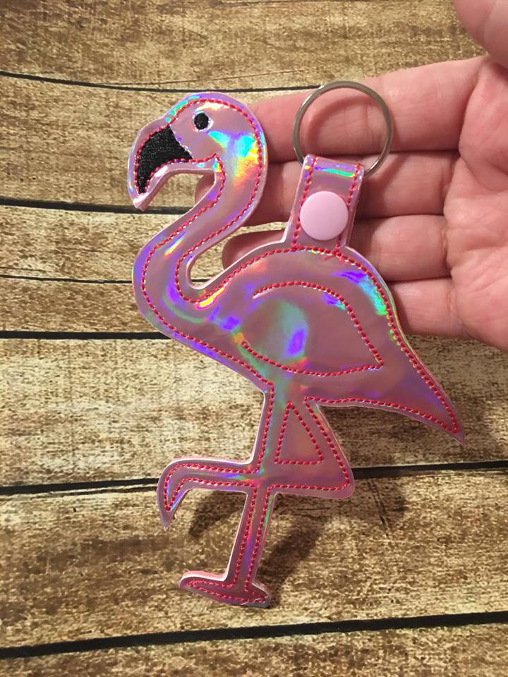 Flamingo Bag Tag 5x7 Only - Digital Embroidery Design