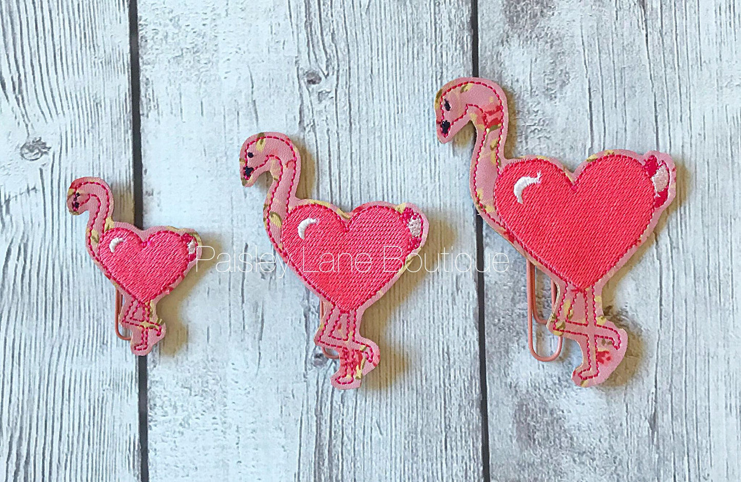 Valentine Flamingo Felties - 3 sizes- Digital Embroidery Design