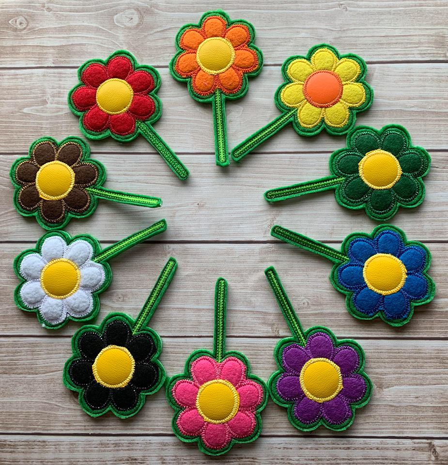Color Matching Flower Pot Set - 4x4 and 5x7 grouped- Digital Embroidery Design
