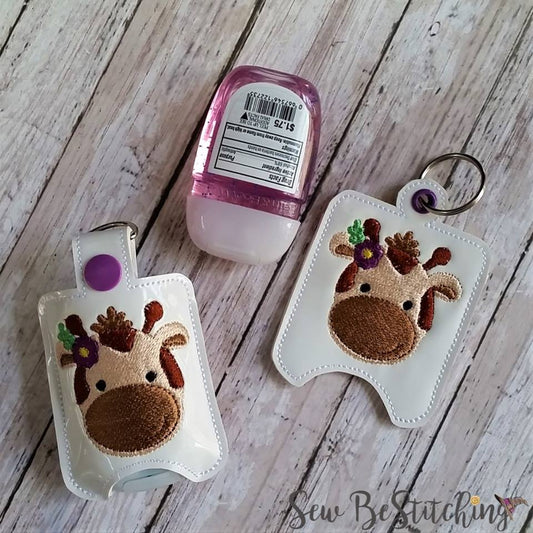 Girl Giraffe Sanitizer Holders 4x4 and 5x7 included- Embroidery Design - DIGITAL Embroidery DESIGN