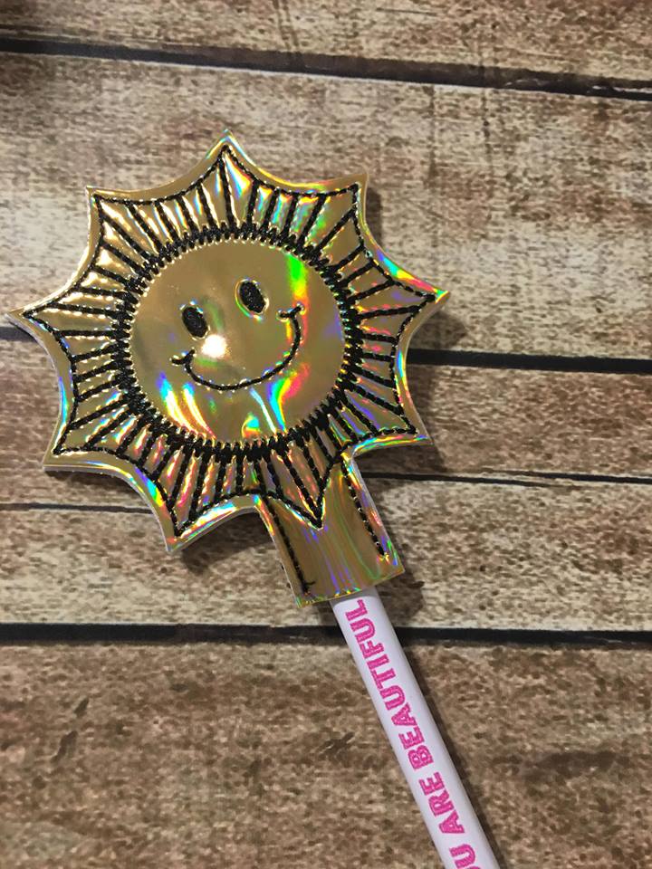 Sun Pencil Toppers - Embroidery Design - DIGITAL Embroidery DESIGN