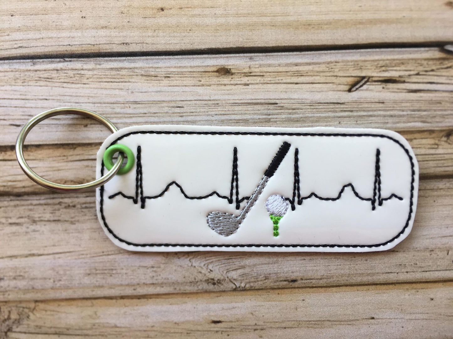 Sports - Set TWO ekg Eyelet Fob - Embroidery Design - DIGITAL Embroidery Design