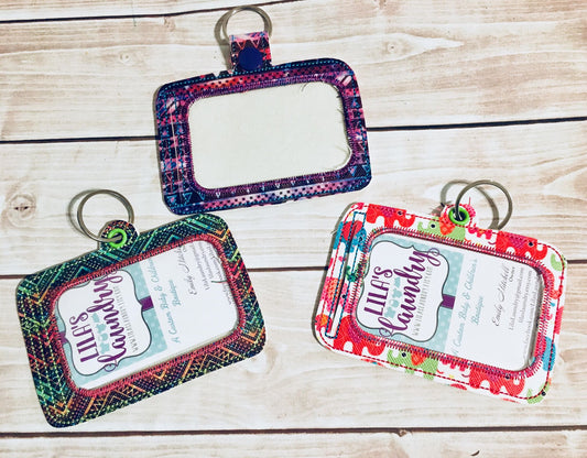 Horizontal Blank ID Holder - Digital Embroidery Design