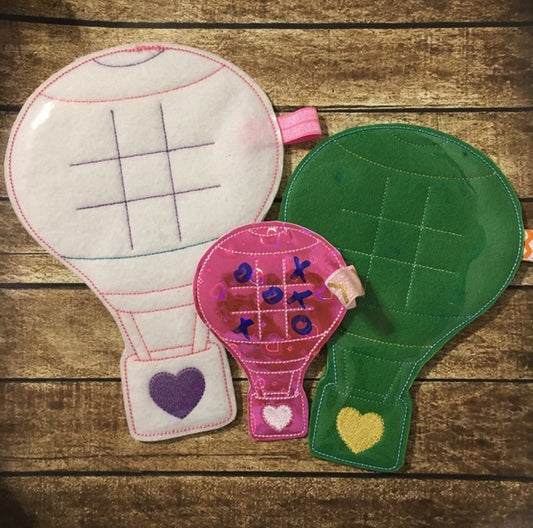 Hot Air Balloon Tic Tac Toe Boards - Digital Embroidery Design
