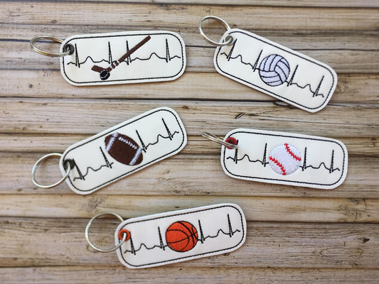 Sports Set ONE ekg Eyelet Fob - Embroidery Design - DIGITAL Embroidery DESIGN