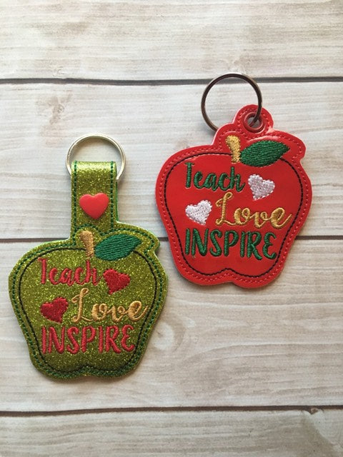 Teach Love Inspire Fobs - Embroidery Design - DIGITAL Embroidery DESIGN