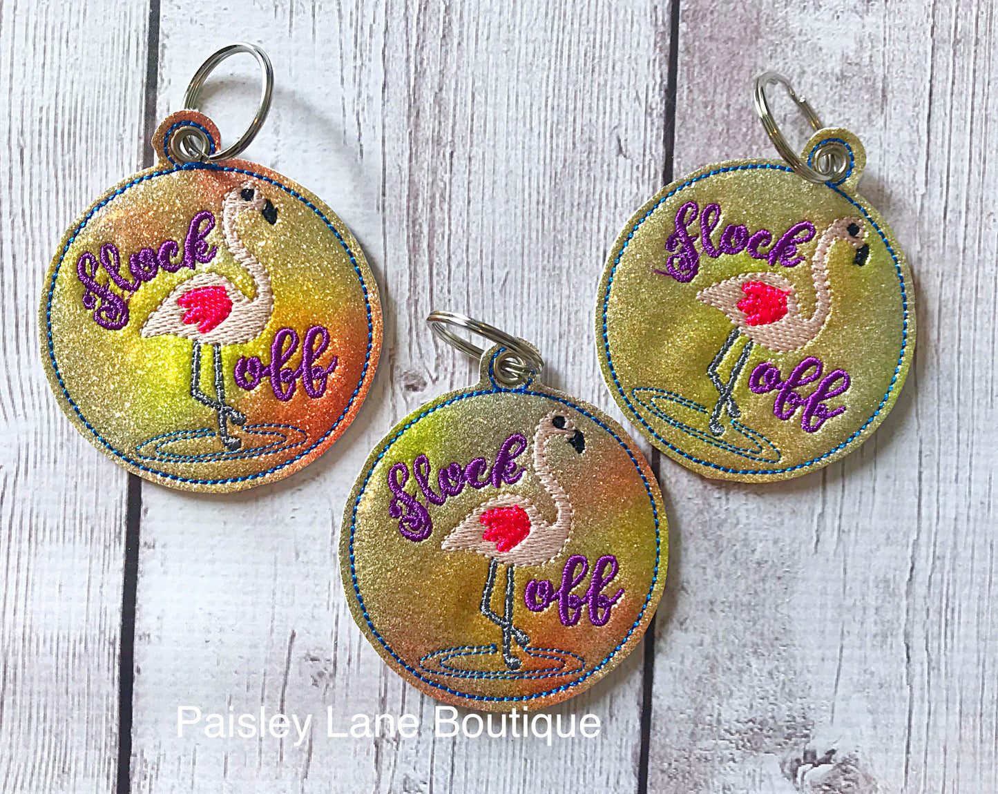 Flock Off Fobs- 4x4 and 5x7 grouped- Embroidery Design - DIGITAL Embroidery DESIGN