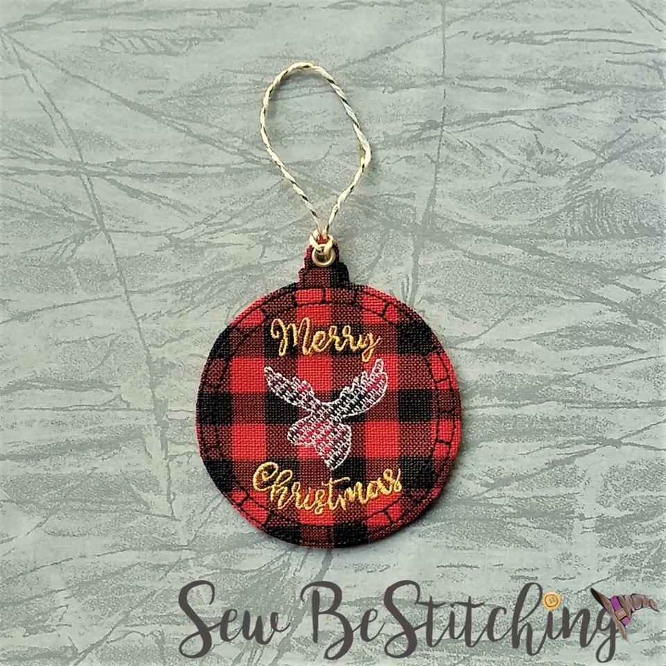 Rustic Moose Holiday Ornaments - Embroidery Design - DIGITAL Embroidery DESIGN