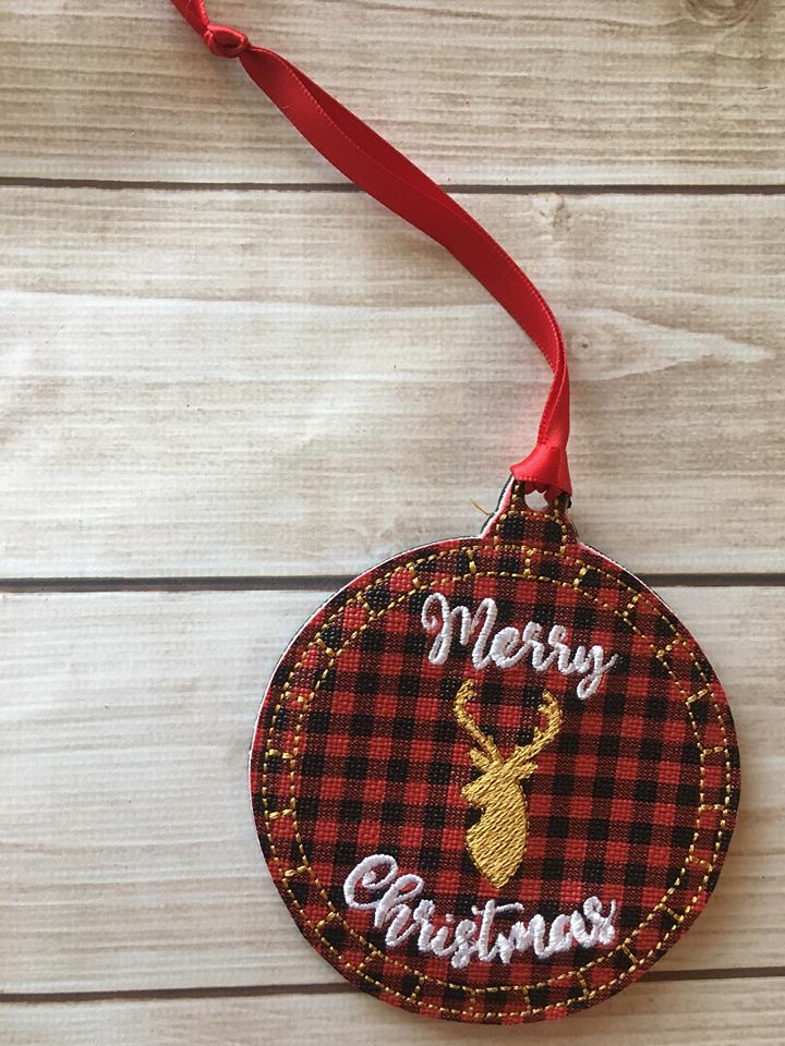 Rustic Deer Holiday Ornaments - Embroidery Design - DIGITAL Embroidery DESIGN