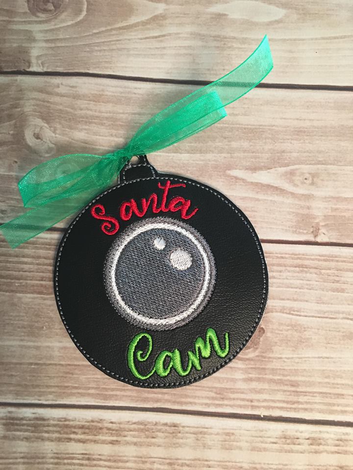 Santa Cam Ornament - Embroidery Design - DIGITAL Embroidery DESIGN
