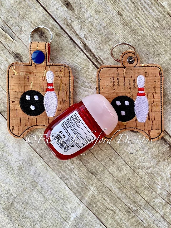 Bowling Sanitizer Holder 4x4 and 5x7 included- Embroidery Design - DIGITAL Embroidery DESIGN