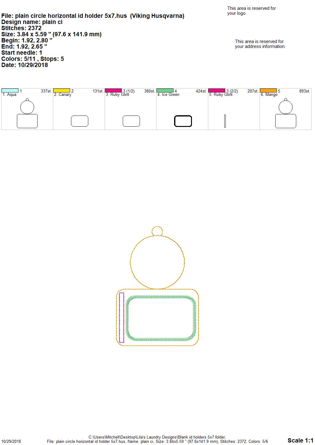 Blank ID Holder Set 5x7 only