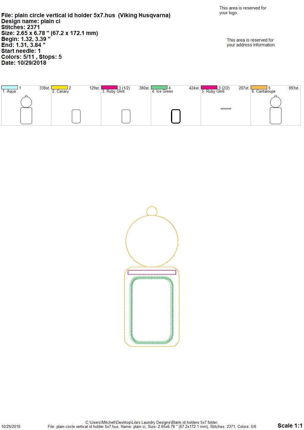 Blank ID Holder Set 5x7 only