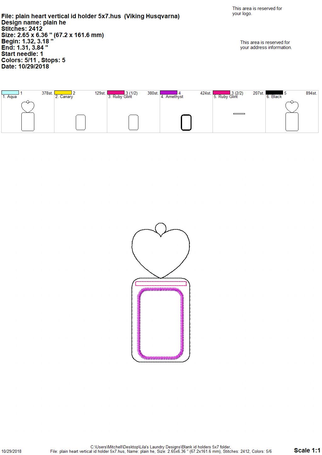 Blank ID Holder Set 5x7 only