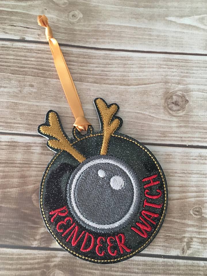 Reindeer Watch Ornament - Embroidery Design - DIGITAL Embroidery DESIGN