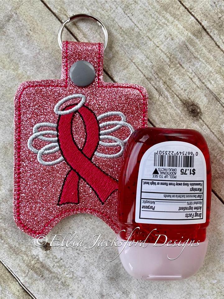Awareness Angel Ribbon Sanitizer Holder - Embroidery Design - DIGITAL Embroidery DESIGN