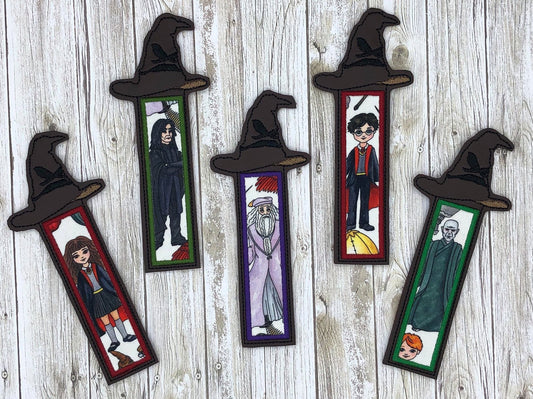 Wizard Hat Applique Bookmark  5x7 - Digital Embroidery Design