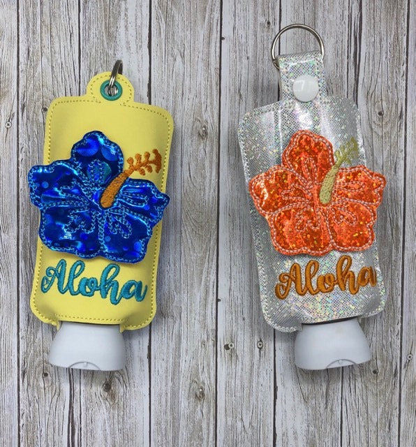 3D Aloha Hibiscus - Hand Lotion Holder 5x7 included- DIGITAL Embroidery DESIGN