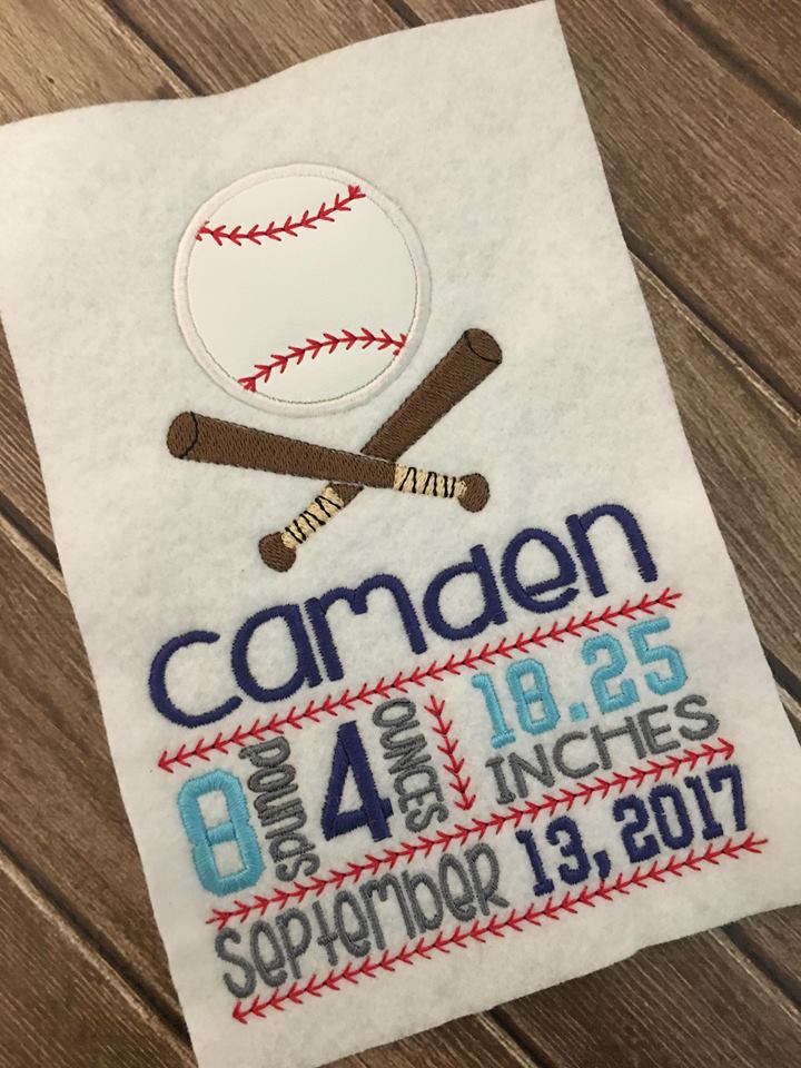 Baseball Birth Announcement Template 5x7 only