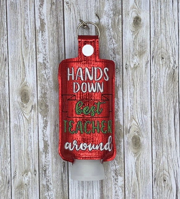 Hands Down Best Teacher Lotion Holders 5x7 included- DIGITAL Embroidery DESIGN