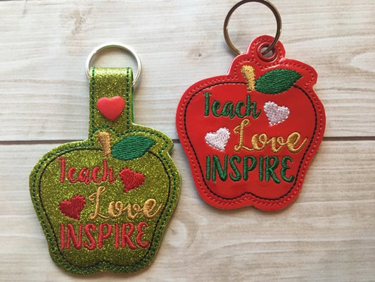 Teach Love Inspire Fobs - Embroidery Design - DIGITAL Embroidery DESIGN