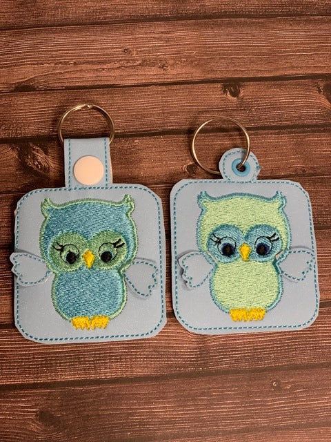 3D Owl Fobs- 4x4 and 5x7 grouped- DIGITAL Embroidery DESIGN