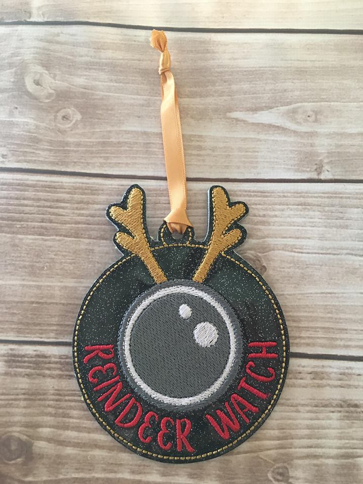 Reindeer Watch Ornament - Embroidery Design - DIGITAL Embroidery DESIGN