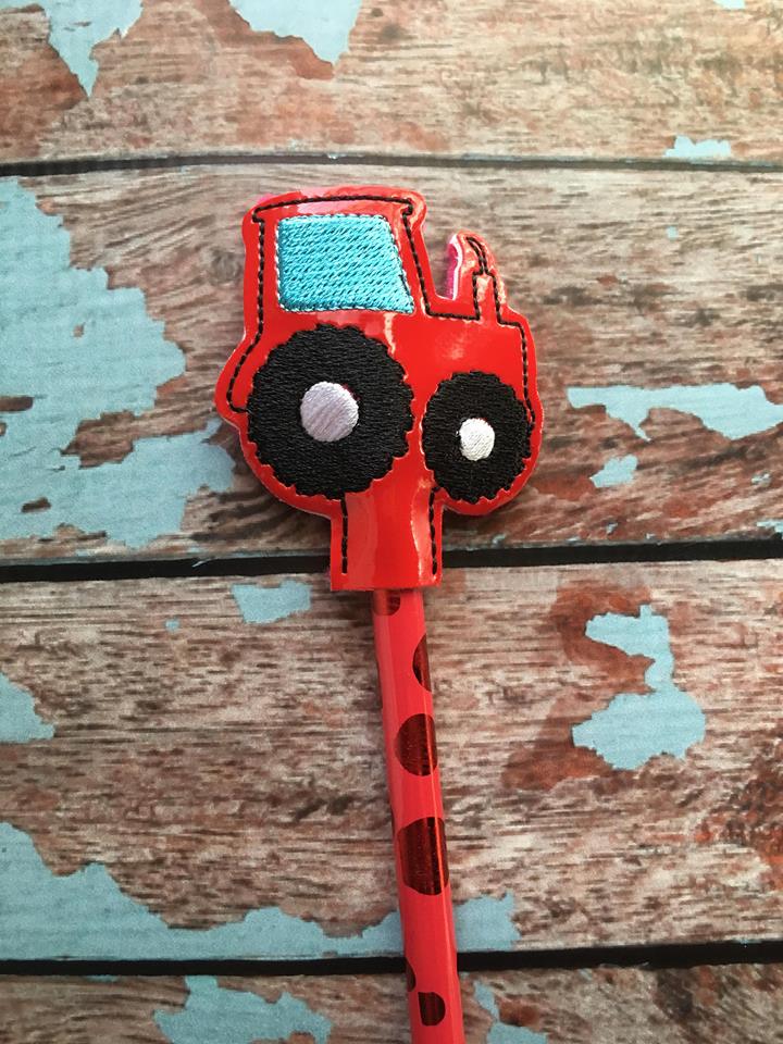 Tractor Pencil Toppers - Embroidery Design - DIGITAL Embroidery DESIGN