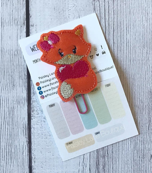 Valentine Girl Fox Felties - 3 sizes- Digital Embroidery Design