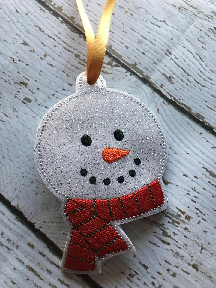 Snowman Scarf Ornament -Digital Embroidery Design