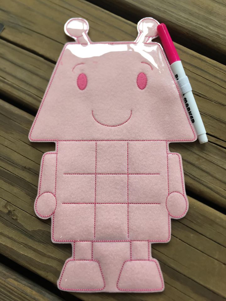 Robot Tic Tac Toe Board - Embroidery Design - DIGITAL Embroidery DESIGN