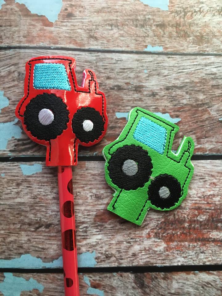 Tractor Pencil Toppers - Embroidery Design - DIGITAL Embroidery DESIGN