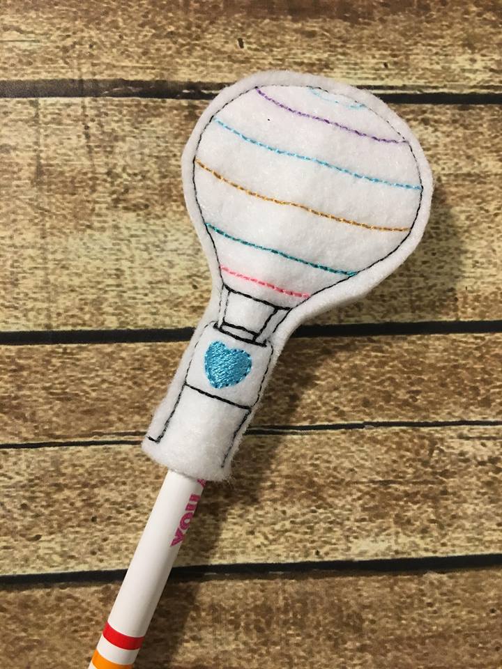 Hot Air Balloon Pencil Toppers - Digital Embroidery Design