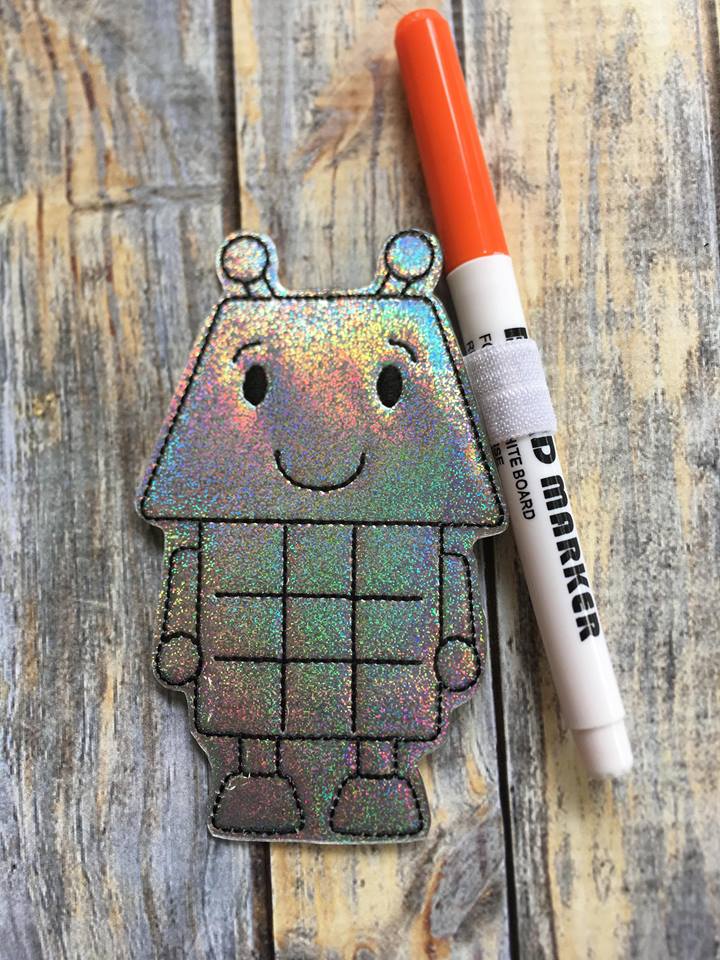 Robot Tic Tac Toe Board - Embroidery Design - DIGITAL Embroidery DESIGN