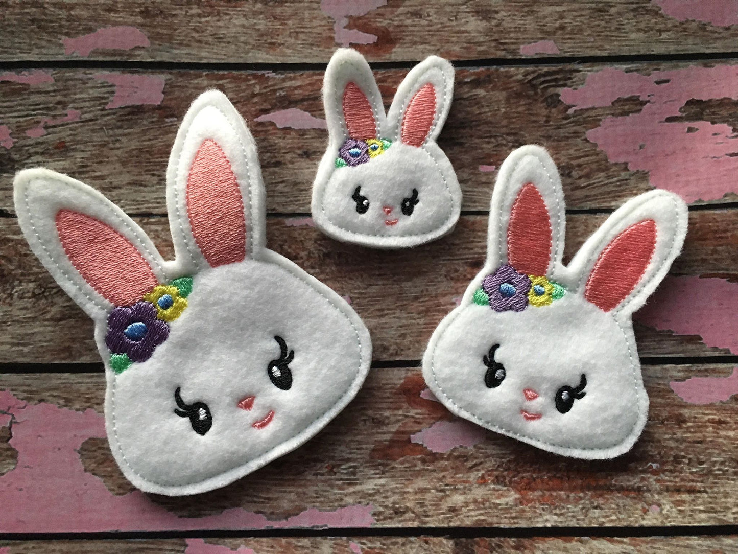 Girl Bunny Felties - 3 sizes- Digital Embroidery Design