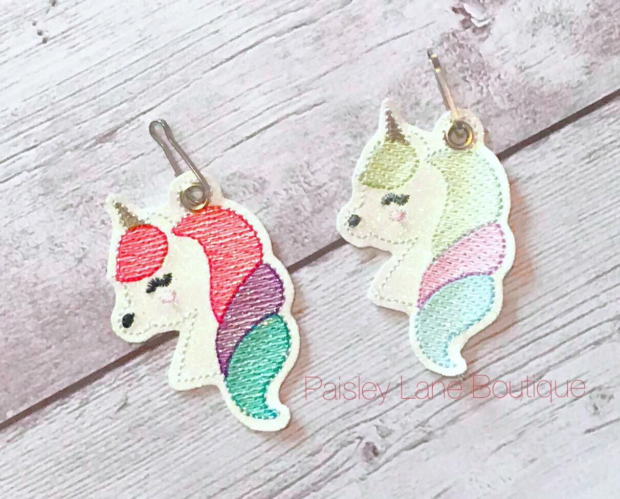 Unicorn Zipper Pull - Embroidery Design - DIGITAL Embroidery DESIGN