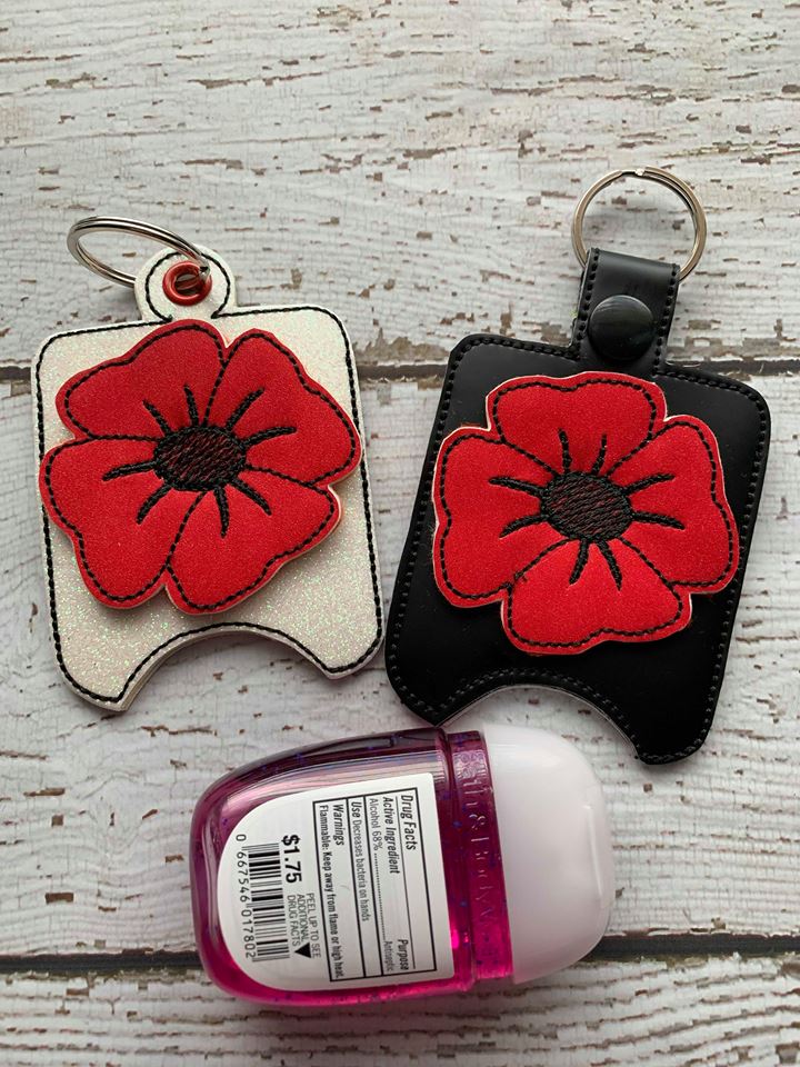 3D Poppy Flower Sanitizer Holders 4x4 and 5x7 included- DIGITAL Embroidery DESIGN