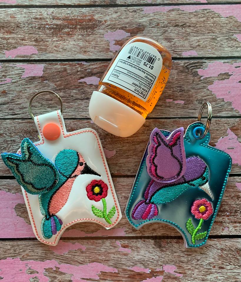 3D Hummingbird Sanitizer Holders 4x4 and 5x7 included- Embroidery Design - DIGITAL Embroidery DESIGN
