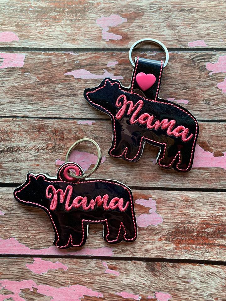Mama Bear Fobs - DIGITAL Embroidery DESIGN