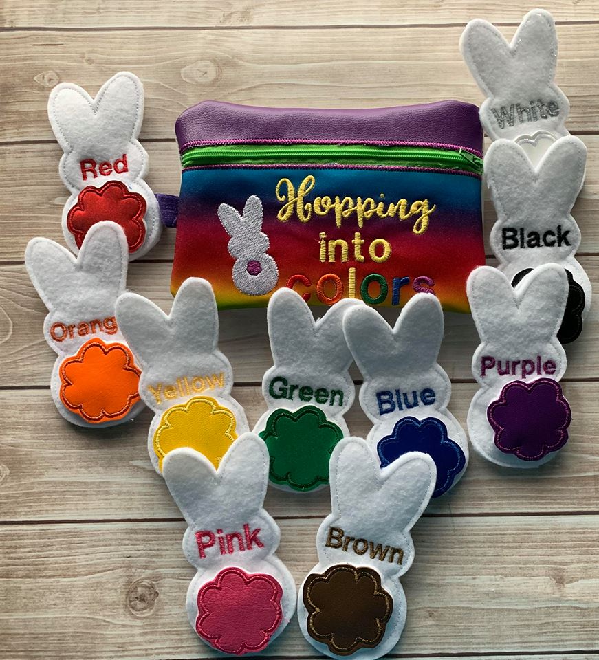 Bunny Color Matching Set with zipper bag - Digital Embroidery Design
