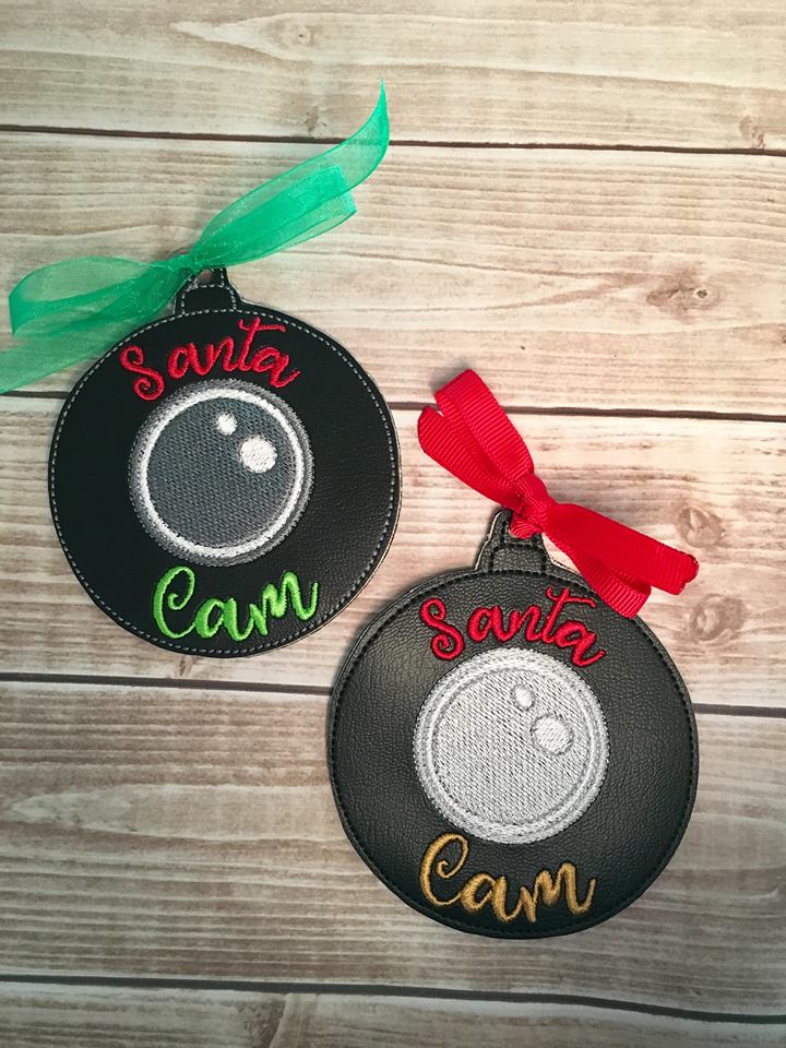 Santa Cam Ornament - Embroidery Design - DIGITAL Embroidery DESIGN