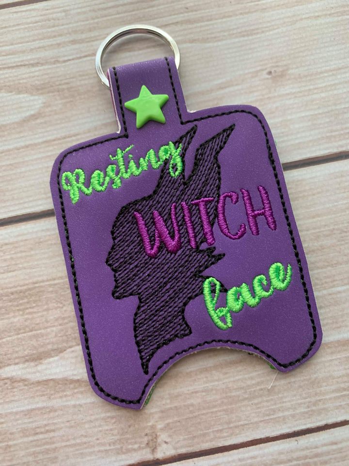 Resting Witch Face Sanitizer Holders - Embroidery Design - DIGITAL Embroidery DESIGN