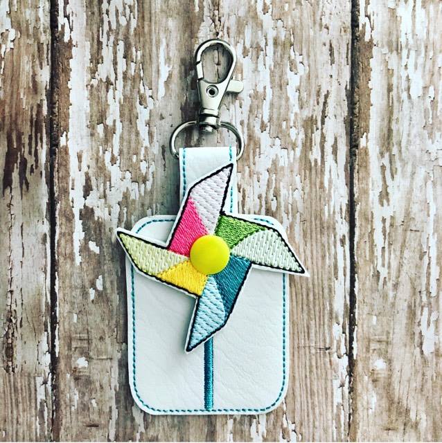 3D Pinwheel Fobs- 4x4 and 5x7 grouped- DIGITAL Embroidery DESIGN