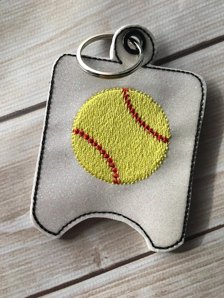 Baseball Sanitizer Holder 4x4 and 5x7 included- Embroidery Design - DIGITAL Embroidery DESIGN
