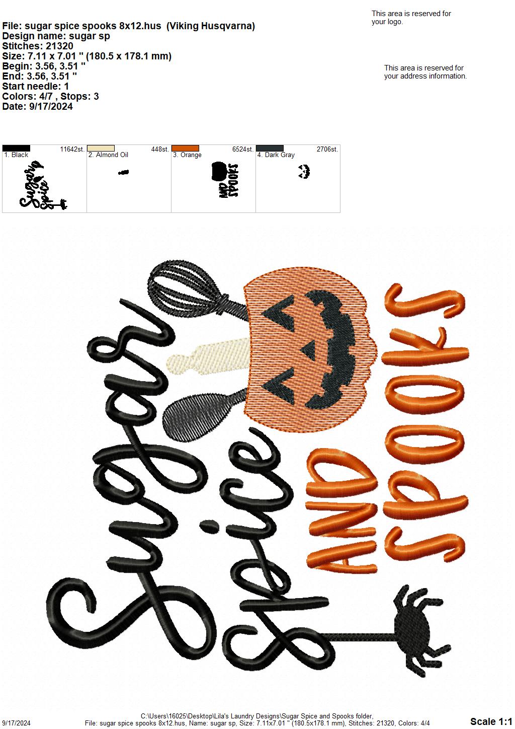 Sugar Spice & Spooks - 4 Sizes - Digital Embroidery Design