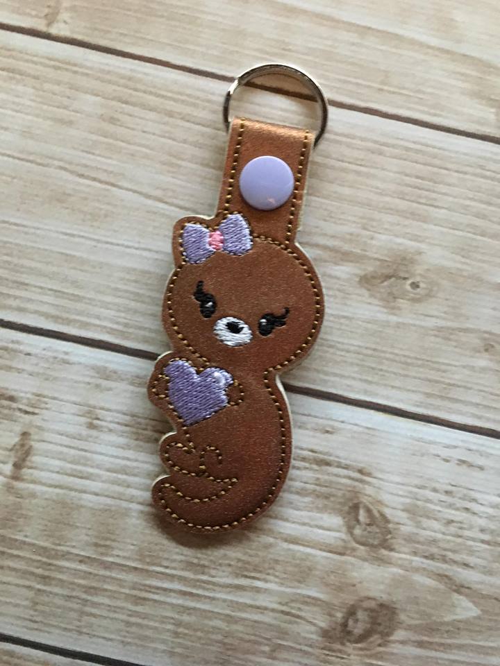 Valentine Girl Otter Fobs - Embroidery Design - DIGITAL Embroidery DESIGN