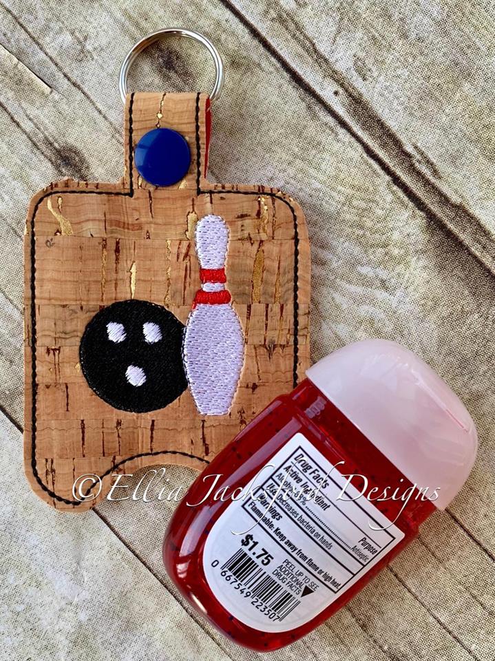 Bowling Sanitizer Holder 4x4 and 5x7 included- Embroidery Design - DIGITAL Embroidery DESIGN